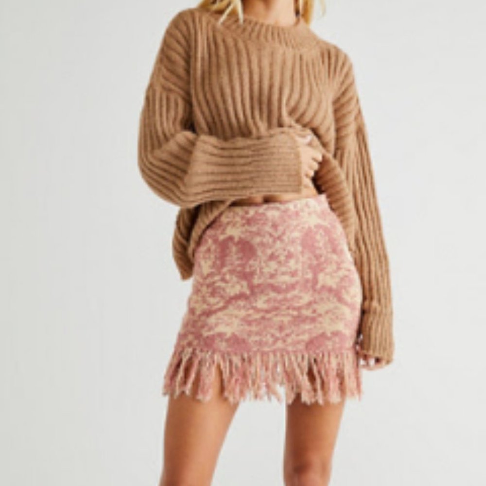 Free People Fringed Body Con Skirt Size S